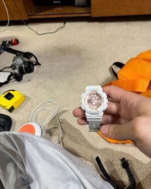 Casio Baby-G BA-110-7A1 White Resin Rose Gold Analog-Digital Women's Watch